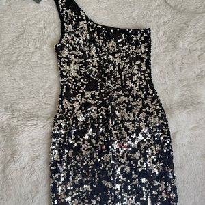 one shoulder sequin dress